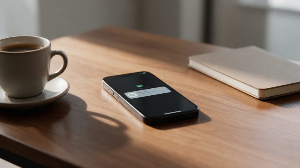 Notifica automatica di conferma ordine ricevuta su smartphone